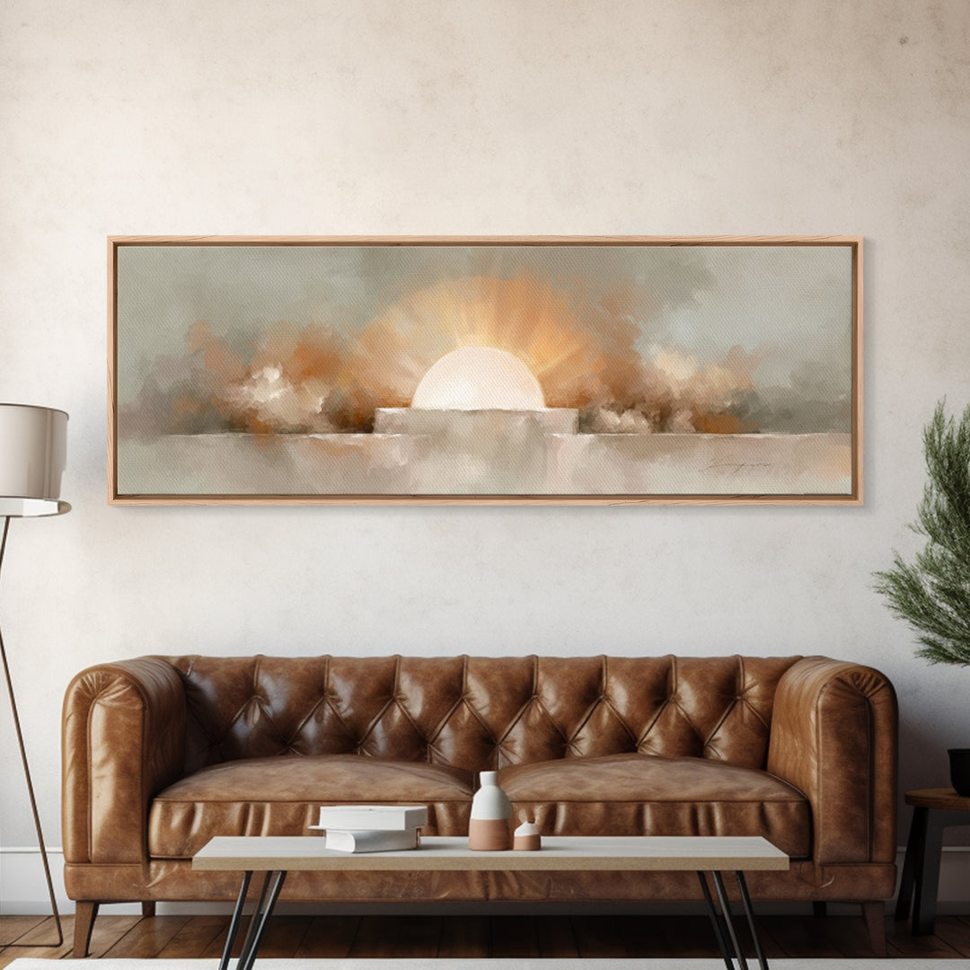 Stone Of Glory – Framed Canvas Print – Christian Wall Art – Christian Art Canvas – Panoramic Painting – Christian Art – Christian Gift