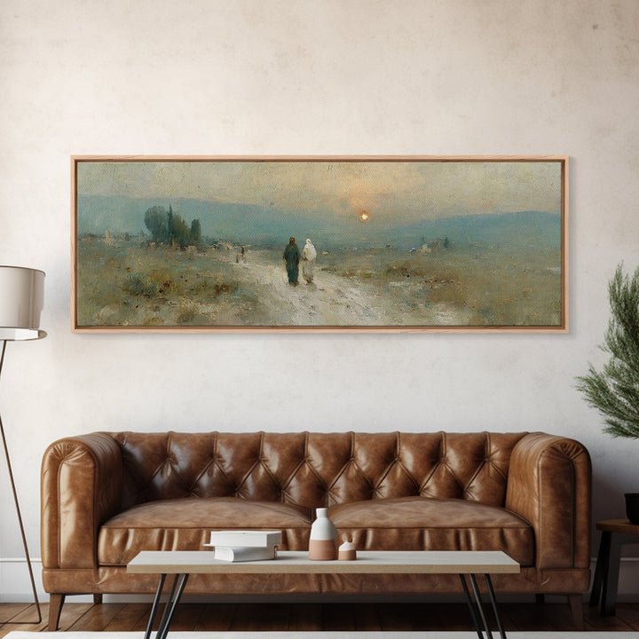Sunset Journey Grace | Framed Canvas Print | Christian Wall Art | Christian Art Canvas | Extra Wide Art | Christian Painting | Christmas Ar