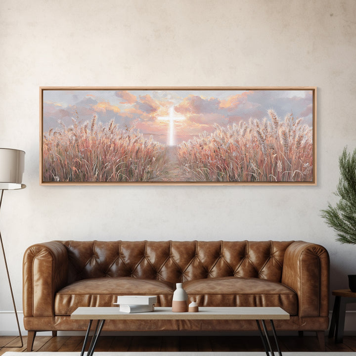 Cross Of Renewal – Framed Canvas Print – Christian Art Canvas – Christian Wall Art – Panoramic Wall Art – Christian Art
