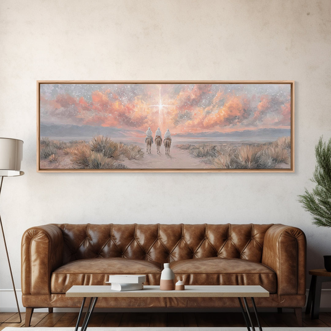 Starward Journey | Framed Canvas Print | Panoramic Wall Art | Christian Art Canvas | Christian Wall Art | Jesus Painting