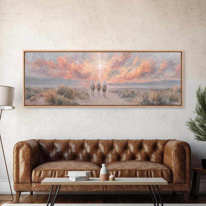 Starward Journey | Framed Canvas Print | Panoramic Wall Art | Christian Art Canvas | Christian Wall Art | Jesus Painting