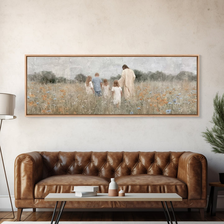 Blossoms Of Grace – Framed Canvas Print – Christian Wall Art – Jesus Painting – Christian Art Canvas – Panoramic Art – Christian Decor – Ch