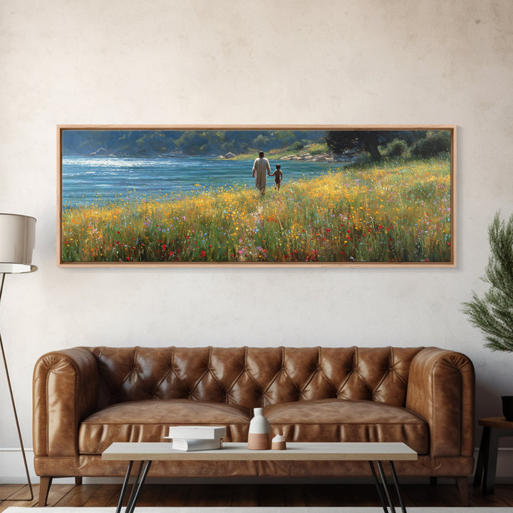 Fields Of Mercy , Framed Canvas Print, Christian Art Canvas, Christian Wall Art, Panoramic Wall Art, Jesus Painting, Christian Decor, Chris