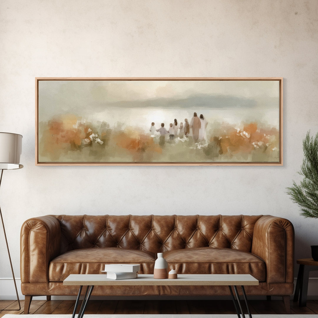 Dawn Of Salvation | Framed Canvas Print | Christian Art Canvas | Panoramic Wall Art | Jesus Painting | Christian Decor | Christian Art Prin