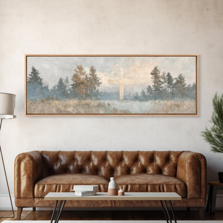 Forest Of Salvation | Framed Canvas Print | Panoramic Wall Art | Christian Art Canvas | Christian Painting | Christian Decor | Christian Ar