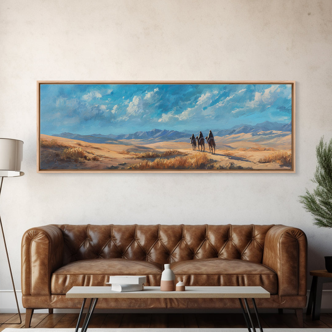 Holy Caravan – Framed Canvas Print – Christian Art Canvas – Jesus Painting – Panoramic Painting – Christian Wall Art