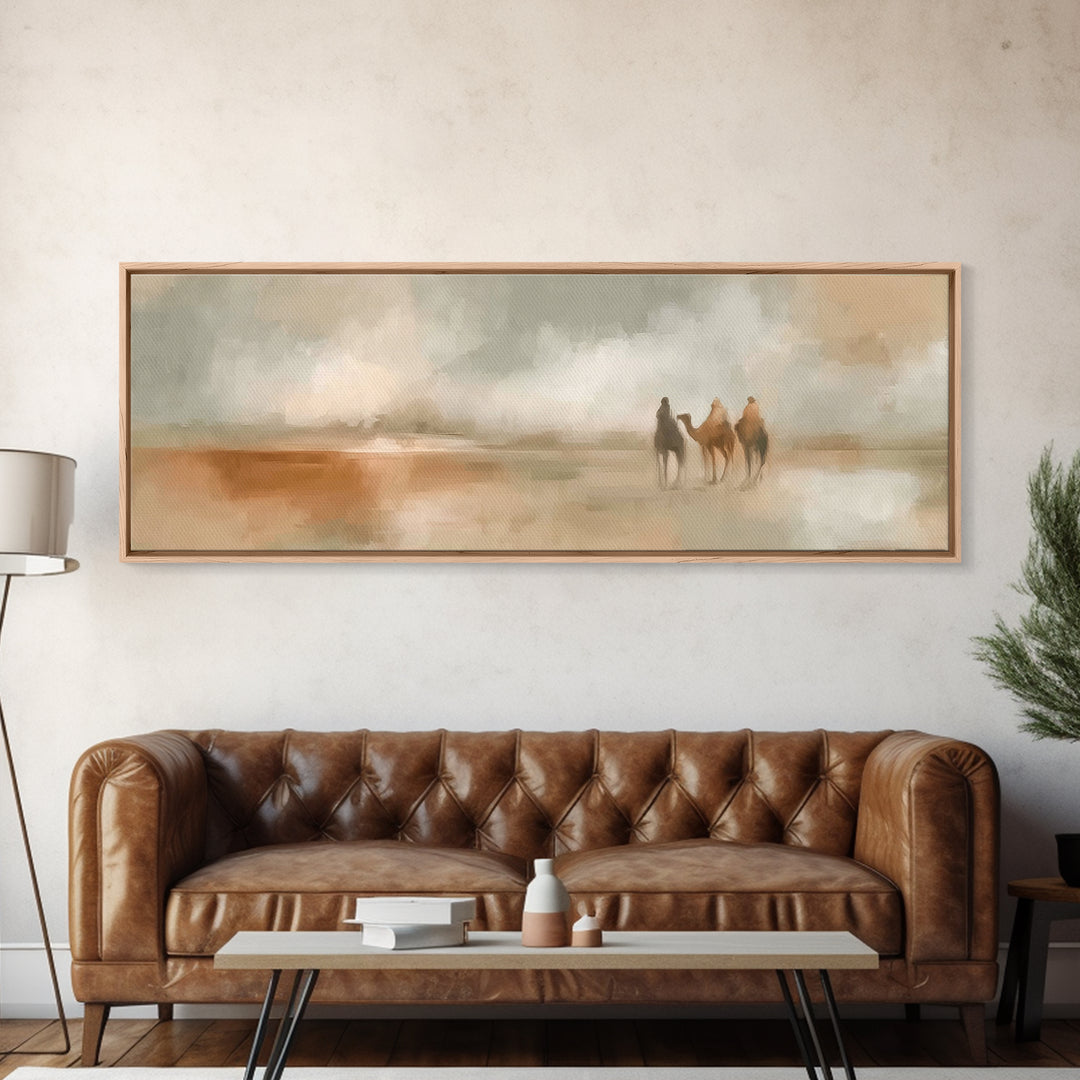 Wandering Saints | Framed Canvas Print | Christian Wall Art | Jesus Painting | Panoramic Art | Christian Art Canvas
