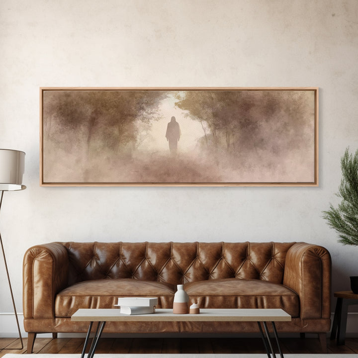 Holy Dawn Silhouette | Framed Canvas Print | Panoramic Painting | Christian Wall Art | Christian Art Canvas | Jesus Painting | Christian De
