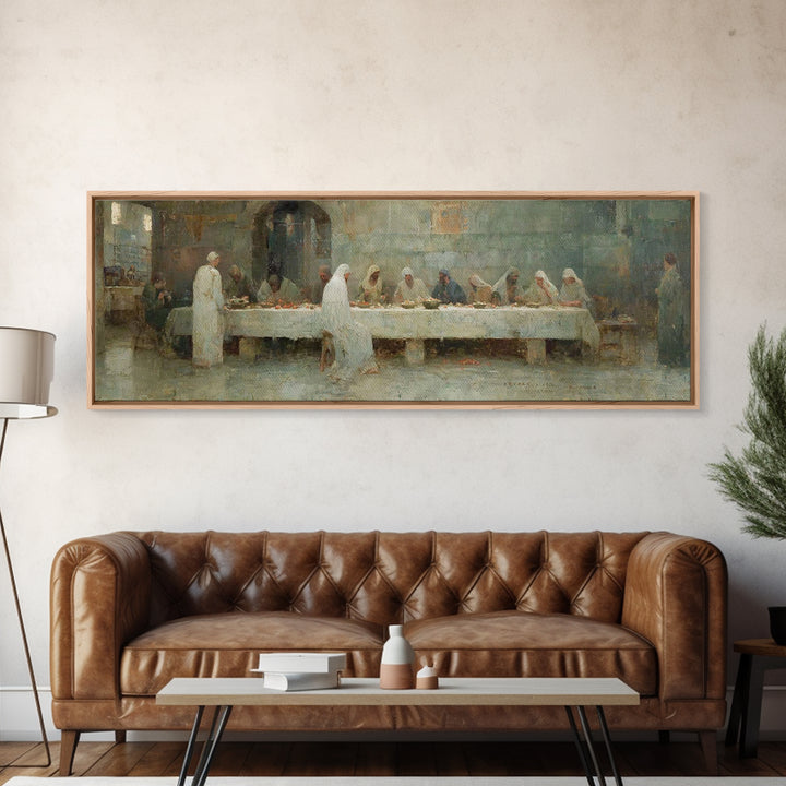 Humble Table Fellowship | Framed Canvas Print | Panoramic Art | Christian Art Canvas | Christian Wall Art | Christian Painting | Christian
