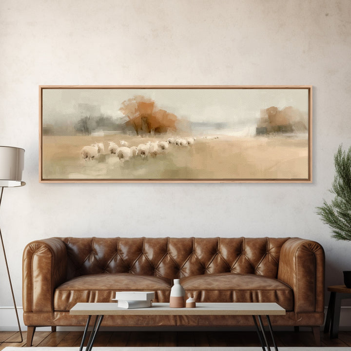 Pasture Of Peace, Framed Canvas Print, Extra Wide Art, Christian Wall Art, Christian Art Canvas, Christian Gift Ideas, Modern Christian Art