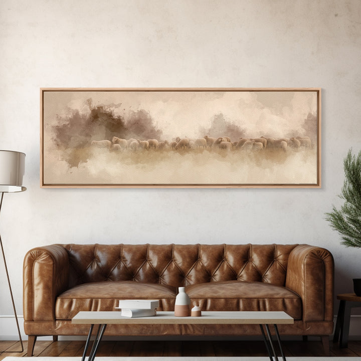 Field Of Mercy, Framed Canvas Print, Panoramic Painting, Christian Art, Christian Canvas Art, Christian Christmas Art, Unique Christian Art