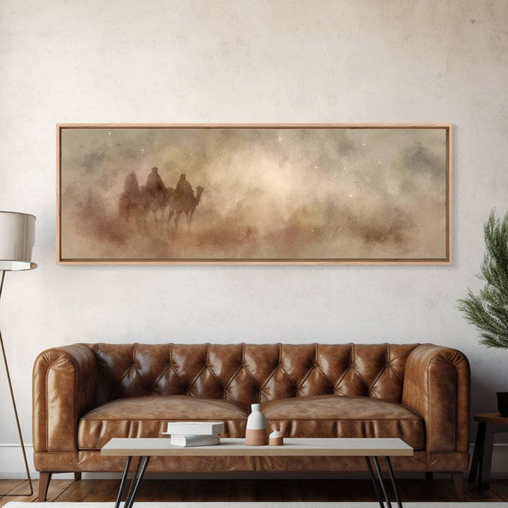 Dustborn Path | Framed Canvas Print | Jesus Painting | Christian Art Canvas | Panoramic Wall Art | Christian Wall Art