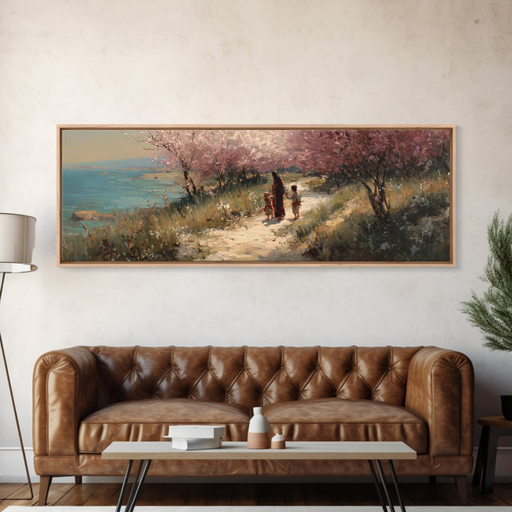 Fields Of Blessing, Framed Canvas Print, Christian Wall Art, Panoramic Print, Jesus Painting Canvas, Christian Art Work, Christmas Art