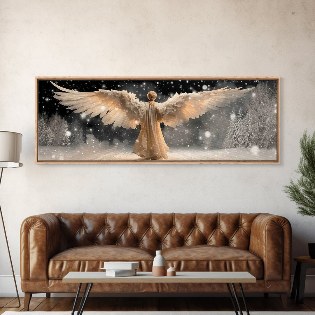 Wings Of Glory | Framed Canvas Print | Panoramic Art | Christian Wall Art | Christian Art Canvas | Christmas Art | Christian Gift