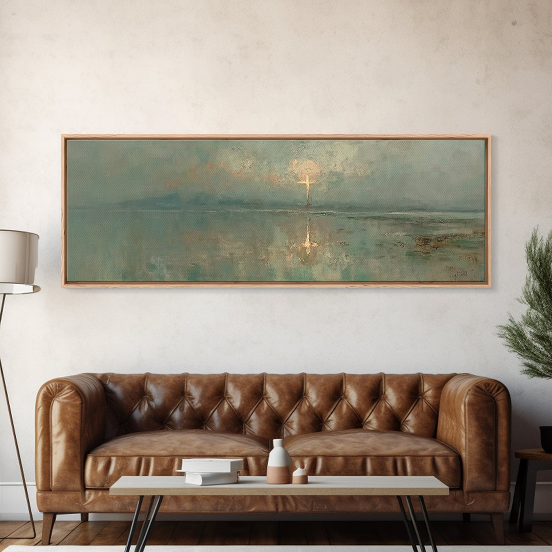 The Eternal Horizon – Framed Canvas Print – Christian Wall Art – Panoramic Art – Christian Art Canvas – Jesus Painting – Christian Christma