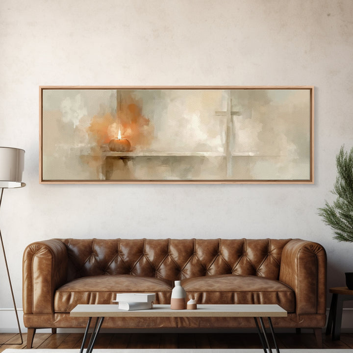 Graceful Ember, Framed Canvas Print, Panoramic Art, Christian Art Canvas, Christian Wall Art, Christian Christmas Art