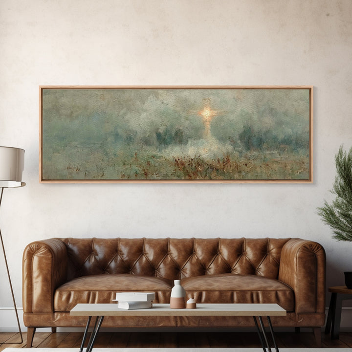 Radiant Salvation – Framed Canvas Print – Christian Wall Art – Christian Art Canvas – Jesus Painting – Christian Christmas Art – Panoramic