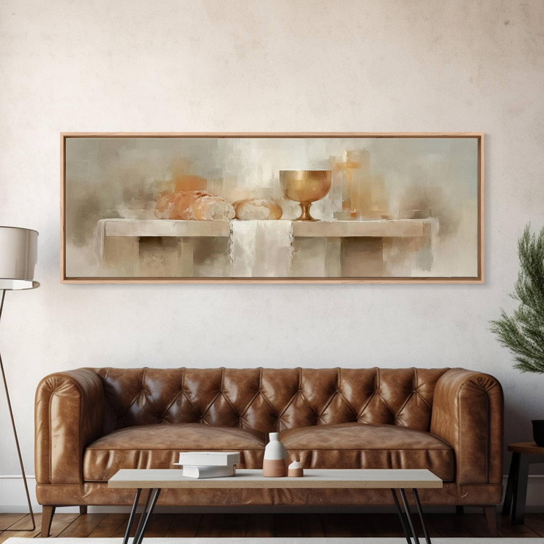 Bread Of Covenant – Framed Canvas Print – Christian Wall Art – Christian Art Canvas – Panoramic Art – Christian Christmas Art