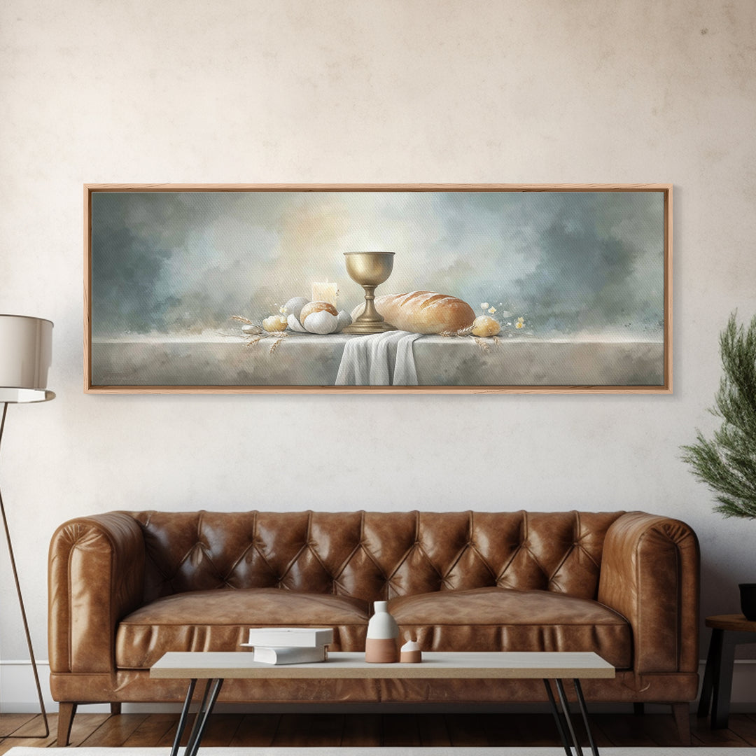 Holy Feast Radiance – Framed Canvas Print – Christian Art Canvas – Panoramic Wall Art – Christian Wall Art – Christmas Art