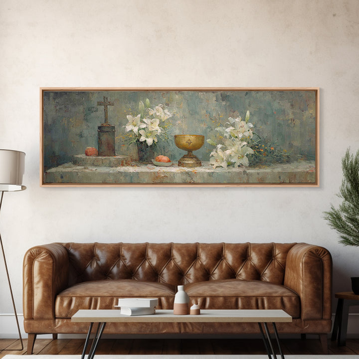 Sanctified Offering | Framed Canvas Print | Christian Art Canvas | Panoramic Art | Christian Wall Art | Christmas Art