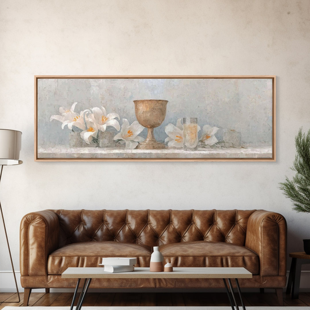 Eternal Bloom | Framed Canvas Print | Christian Art Canvas | Panoramic Frame | Christian Wall Art | Christmas Art
