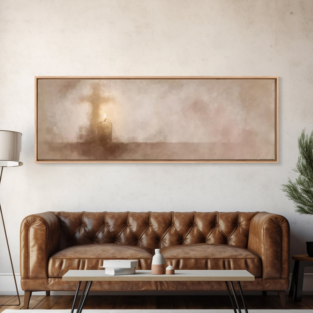 Hallowed Glow | Framed Canvas Print | Christian Art Canvas | Panoramic Art | Christian Wall Art | Christian Christmas Art