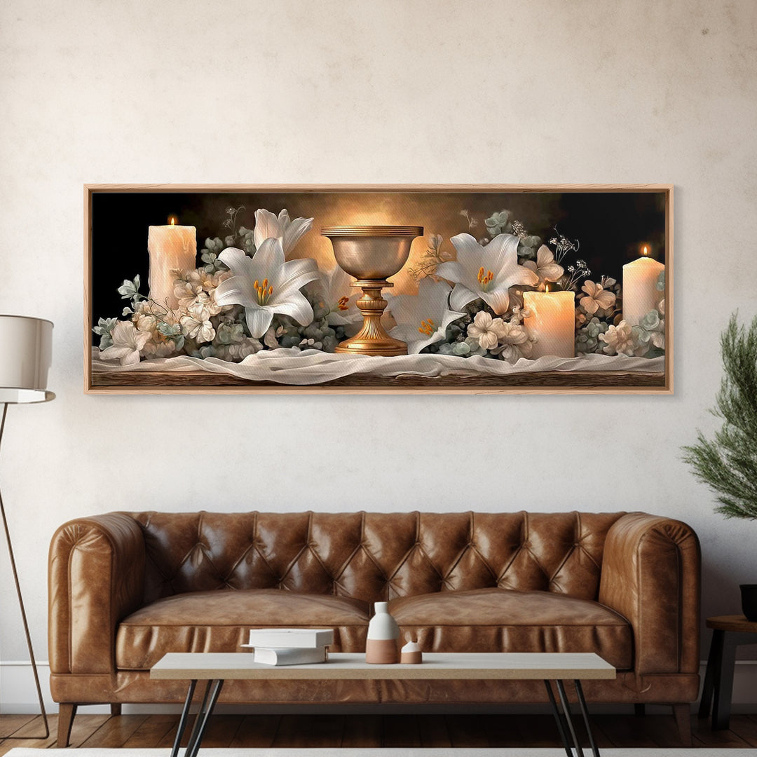 Chalice Of Light – Framed Canvas Print – Christian Wall Art – Christian Art Canvas – Panoramic Wall Art – Christmas Art – Christian Gift Id