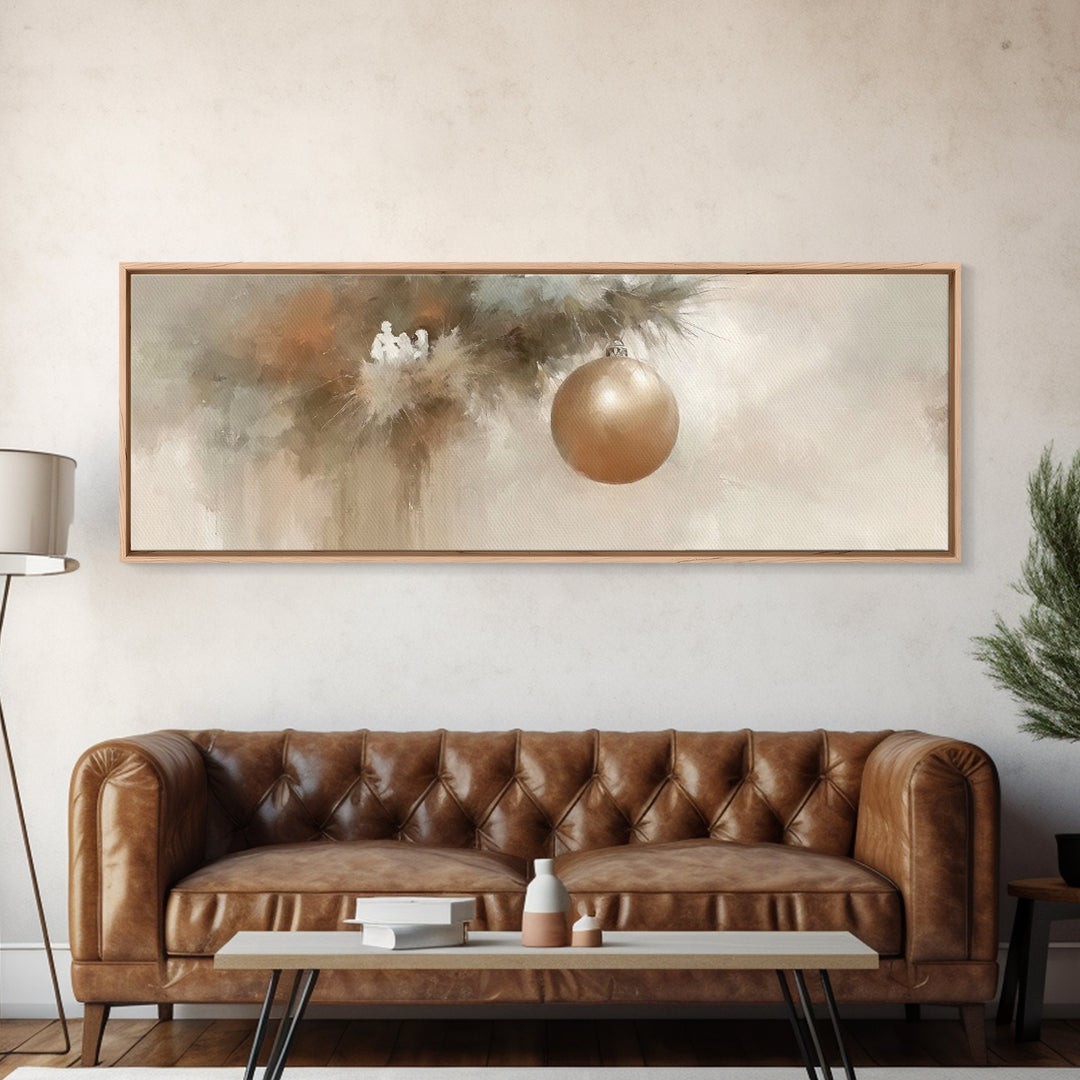 Gentle Advent Calm – Framed Canvas Print – Christmas Art – Panoramic Frame – Christian Wall Art – Modern Christian Art – Christmas Canvas W