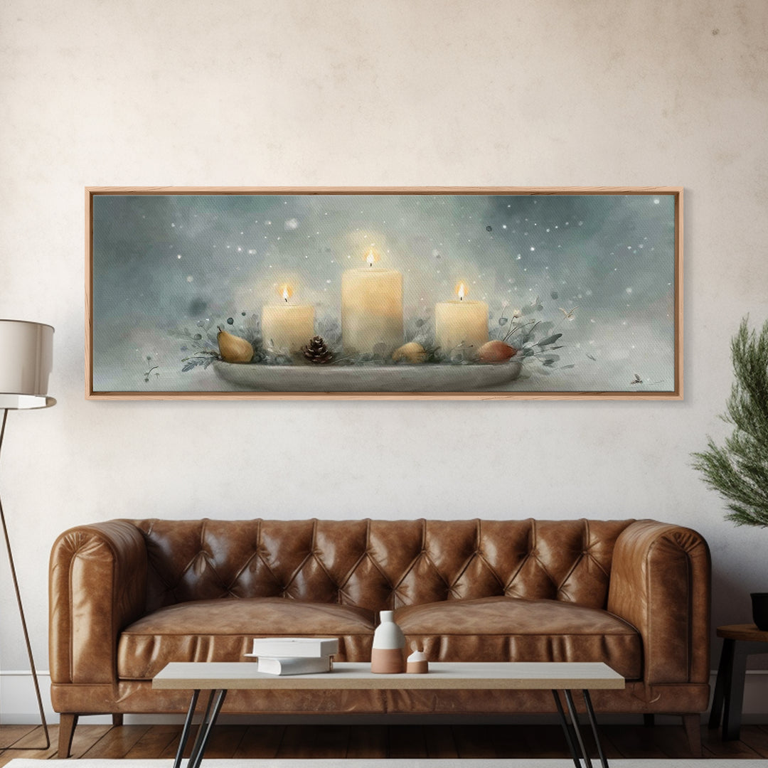 Advent Peace, Framed Canvas Print, Christian Christmas Art, Panoramic Painting, Christian Art Canvas, Christian Wall Art