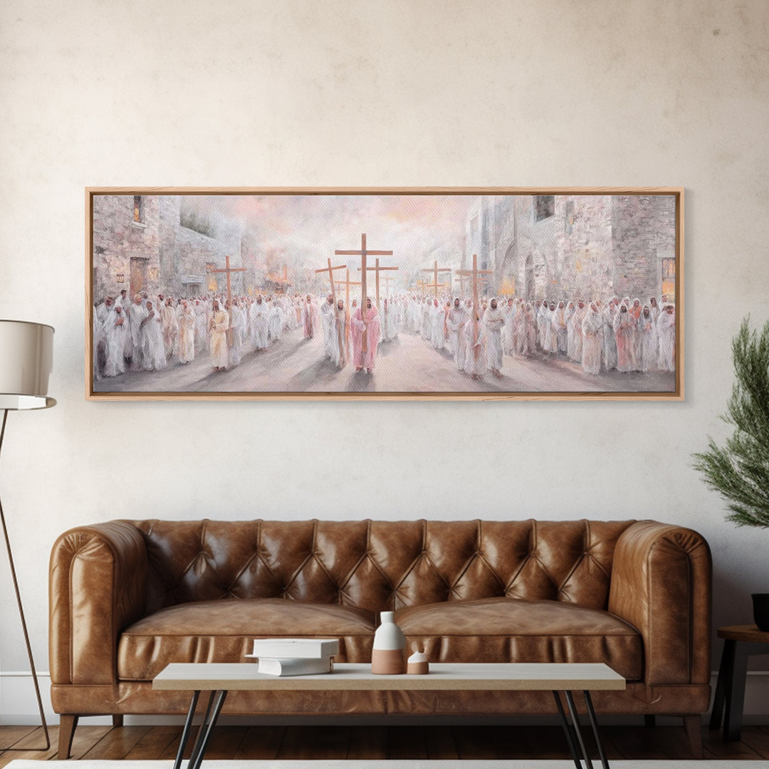 Way Of The Faithful – Framed Canvas Print – Christian Wall Art – Panoramic Frame – Christian Art Canvas – Modern Christian Art – Christian