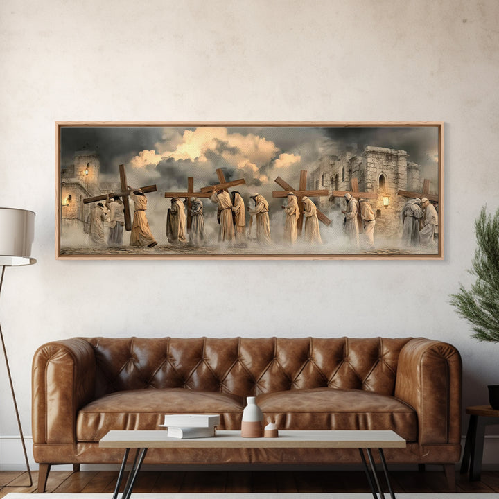 Path Of Mercy | Framed Canvas Print | Christian Art Print | Christian Wall Art | Panoramic Print | Large Christian Art