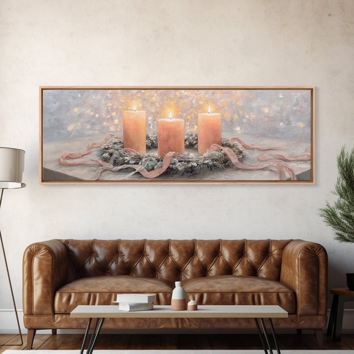 Winter Devotion – Framed Canvas Print – Christian Art Canvas – Panoramic Art – Christian Christmas Art – Christian Wall Art