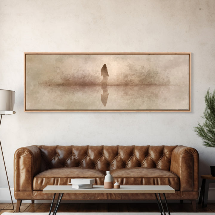 Steps Of Solace – Framed Canvas Print – Christian Wall Art – Panoramic Print – Jesus Art Canvas – Subtle Christian Art