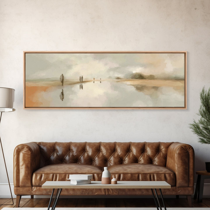 Guiding Shore Reflections – Framed Canvas Print – Christian Wall Art – Christian Art Canvas – Christmas Art – Panoramic Wall Art – Jesus Pa