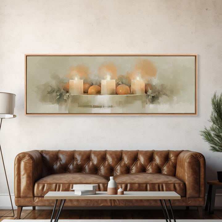 Holy Wreath, Framed Canvas Print, Christian Art Canvas, Panoramic Wall Art, Christian Christmas Art, Christian Wall Art