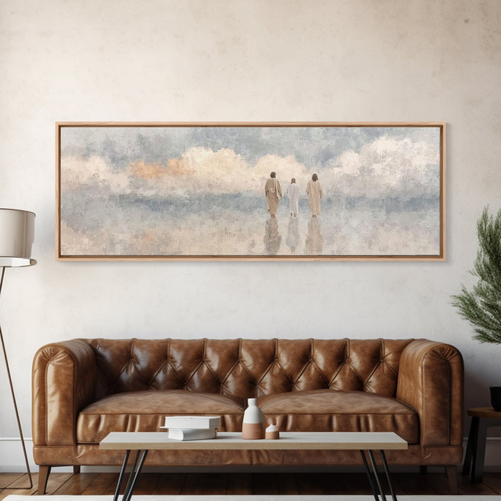 Heavenly Companions | Framed Canvas Print | Christian Art | Christian Art Canvas | Large Christian Painting | Panoramic Frame | Christian W