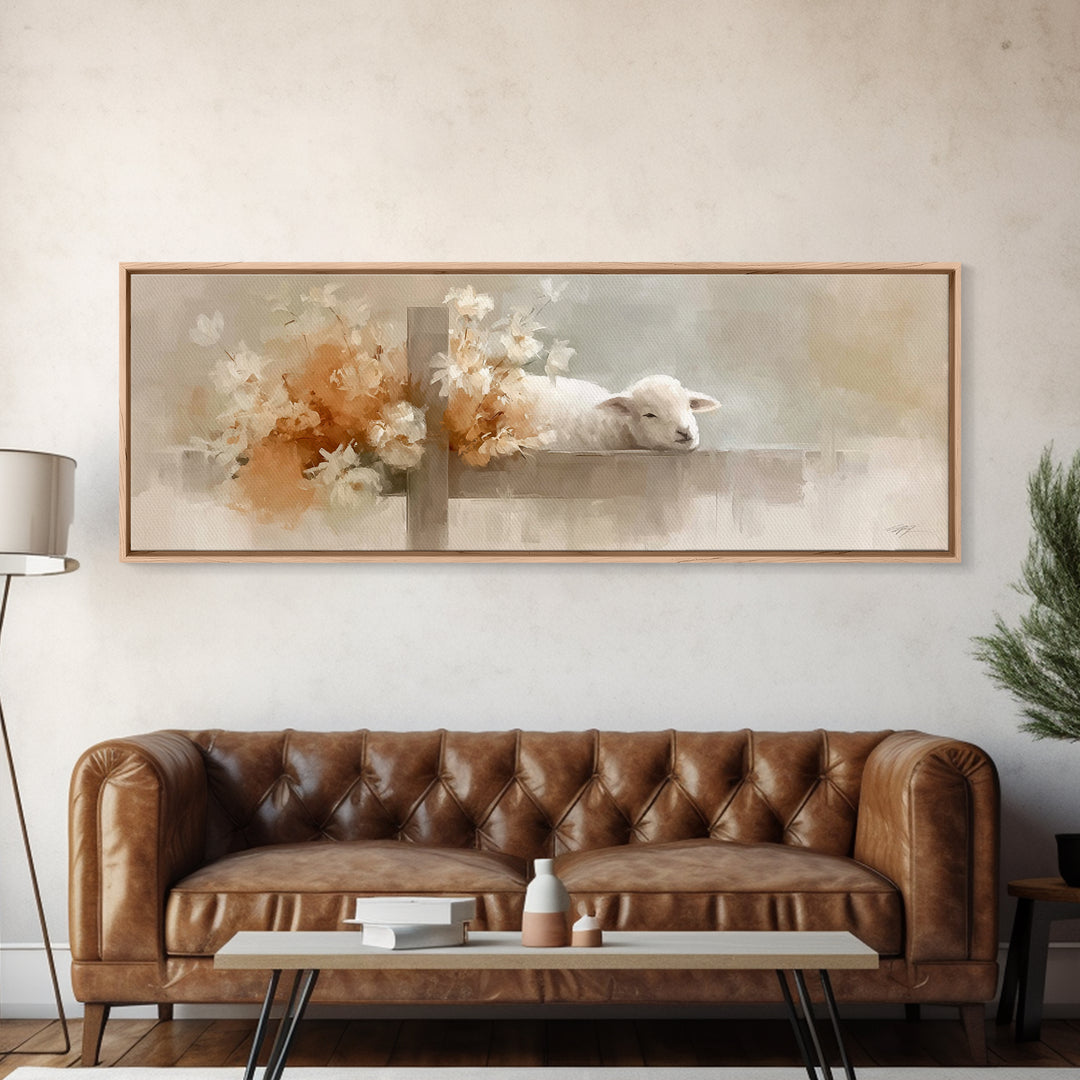 Blossoms Of Grace – Framed Canvas Print – Christian Wall Art – Panoramic Art – Christian Art Canvas – Christmas Art – Christian Decor