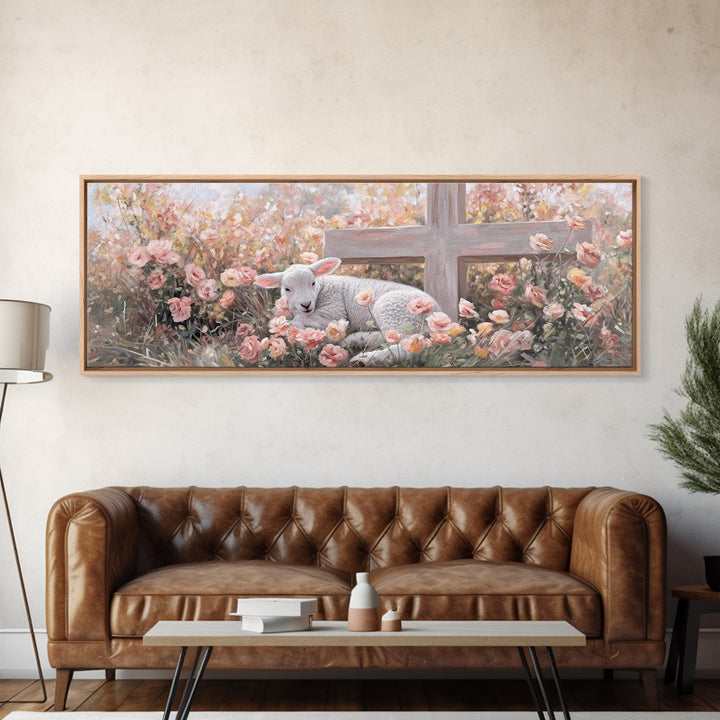 Field Of Promise – Framed Canvas Print – Christian Art Print – Panoramic Wall Art – Christian Christmas Art – Christian Decor For Home – Gi