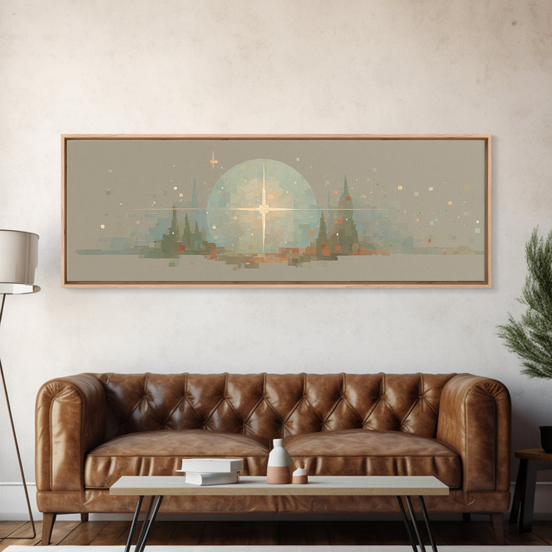 Bethlehem Dawn – Framed Canvas Print – Christian Art Canvas – Panoramic Painting – Christmas Art – Christian Wall Art – Modern Christian Ar