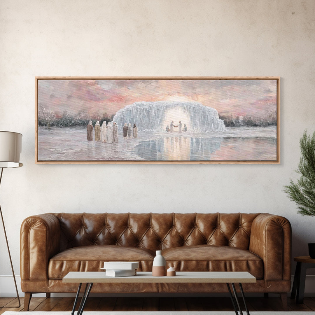 Radiant Birth Sky, Framed Canvas Print, Panoramic Art, Christian Christmas Art, Christian Wall Art, Christmas Art Prints, Christian Art Can