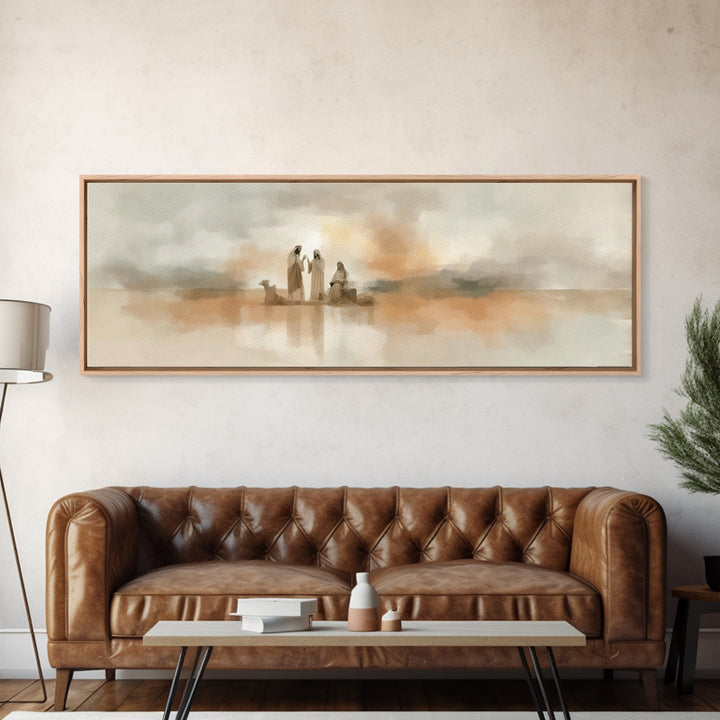 Quiet Desert Teachings – Framed Canvas Print – Christian Art Canvas – Modern Christian Art – Jesus Painting – Panoramic Art – Christian Wal