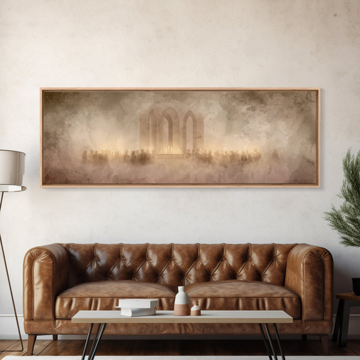 Sanctuary Of Glory – Framed Canvas Print – Christmas Art – Panoramic Art – Christian Wall Art – Christian Art Canvas – Christian Christmas