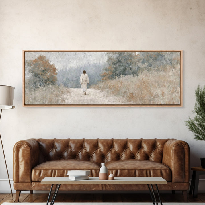 Light Of The Savior, Framed Canvas Print, Panoramic Wall Art, Christian Art Canvas, Jesus Painting, Christian Art, Unique Christian Art