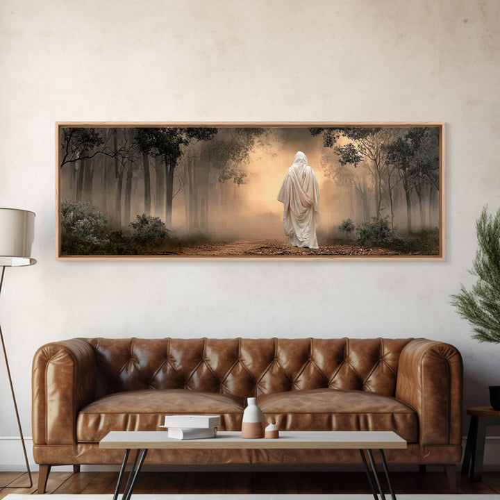 Quiet Hills Of Faith – Framed Canvas Print – Panoramic Painting – Christian Art – Jesus Painting – Christian Art Canvas – Subtle Christian