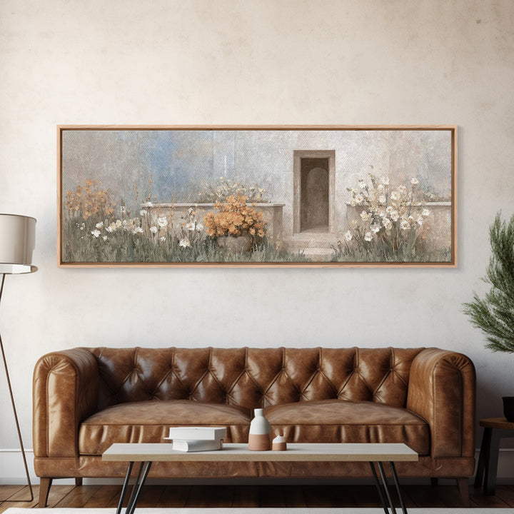 Radiant Stone Refuge – Framed Canvas Print – Christian Christmas Art – Panoramic Art – Christian Art Canvas – Jesus Painting – Christian Wa