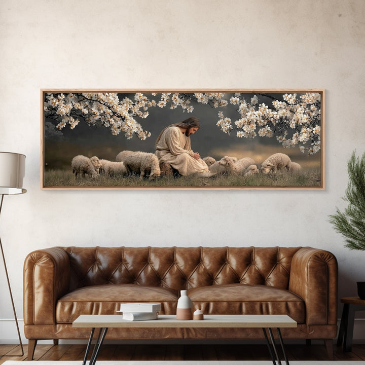 Stillness Of Grace | Framed Canvas Print | Panoramic Frame | Christian Wall Art | Christian Art Canvas | Christian Christmas Art | Jesus Pa