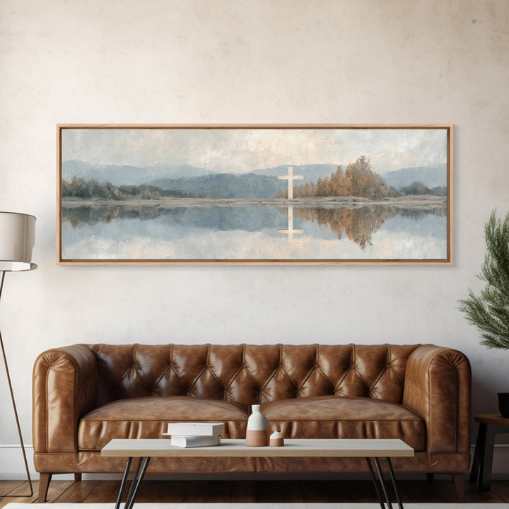 Evening Bethlehem Glow – Framed Canvas Print – Christian Wall Art – Panoramic Frame – Christian Art Canvas – Christmas Art – Christian Gift