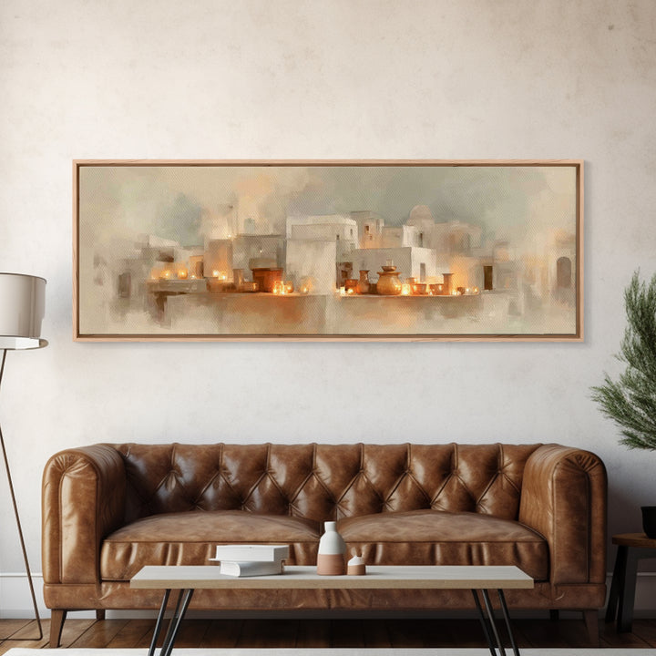 Harbor Of Faith, Framed Canvas Print, Christian Wall Art, Panoramic Art, Christian Art Print, Jesus Painting, Christian Decoration