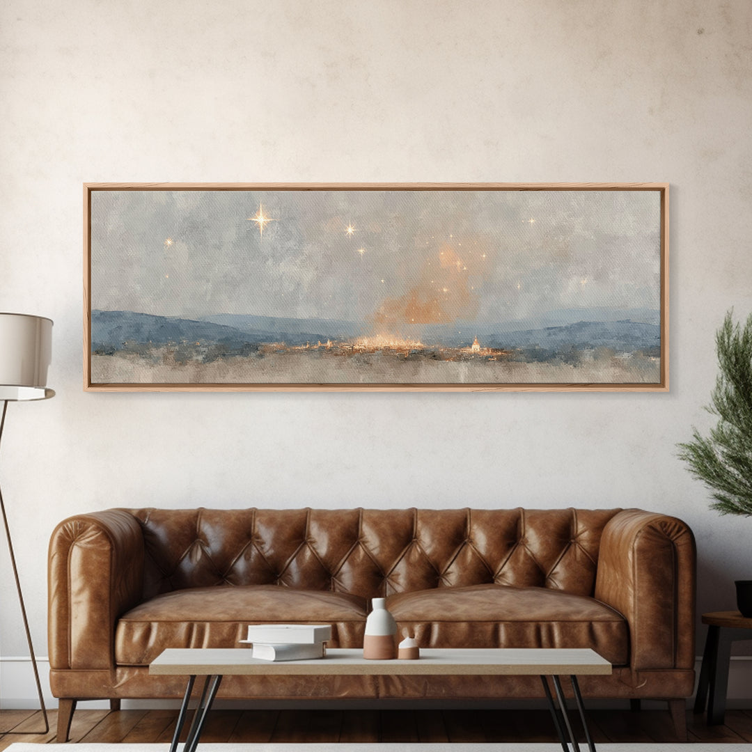 Guiding Star Journey, Framed Canvas Print, Panoramic Art, Christian Christmas Art, Christian Art Canvas, Christmas Wall Art, Christian Art