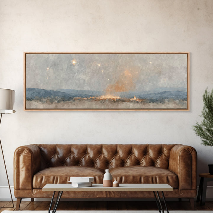 Guiding Star Journey, Framed Canvas Print, Panoramic Art, Christian Christmas Art, Christian Art Canvas, Christmas Wall Art, Christian Art